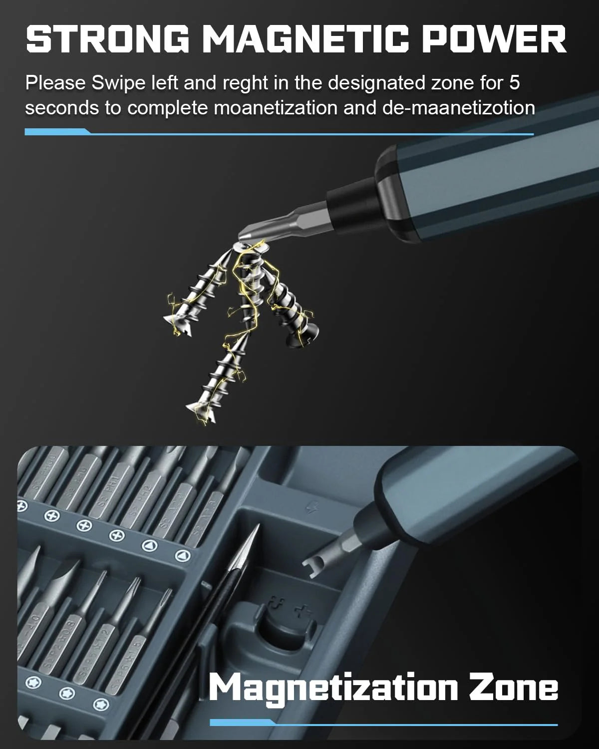 68-in-1 Electric Precision Screwdriver Set with 64 Bits